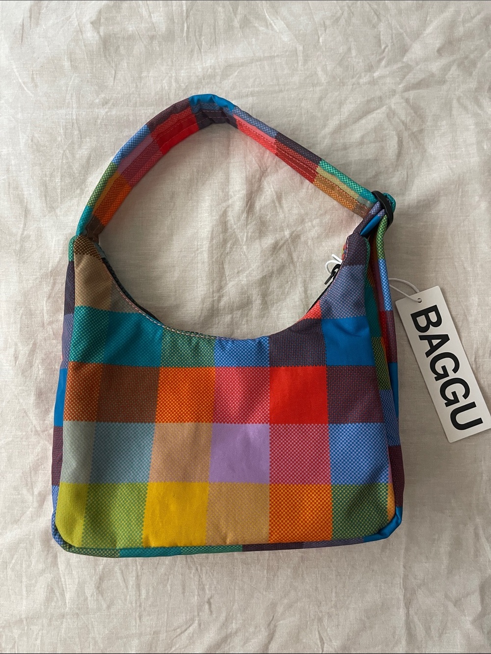 BAGGU Madras Shoulder Bag